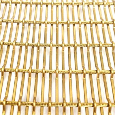 Decorative Stainless Steel Cladding Metal Facade Panel Woven Wire Mesh