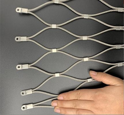 Srebrna siatka linowa ze stali nierdzewnej, odporna na żucie i silny wiatr śnieżny, do wolier i wybiegów w zoo