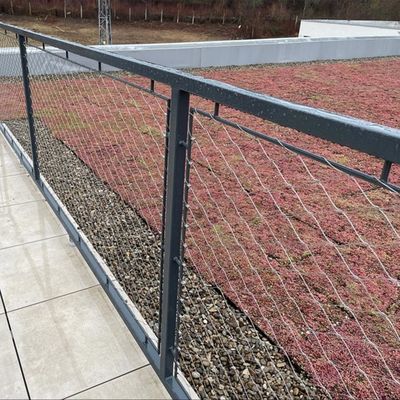 Włókno z stalowego kablego sieci dla architektury Diament elastyczny ekran Zoo Animal Enclosure Safe