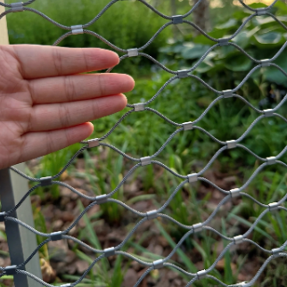 30*30mm SS304/316 Flexible Cable Mesh Diamond Woven Knotted Stainless Steel Wire Rope Mesh for Zoo Protection