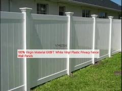 100% materiał dziewiczy 6X8FT biały winylowy plastikowy panel ścienny ogrodzenia prywatności