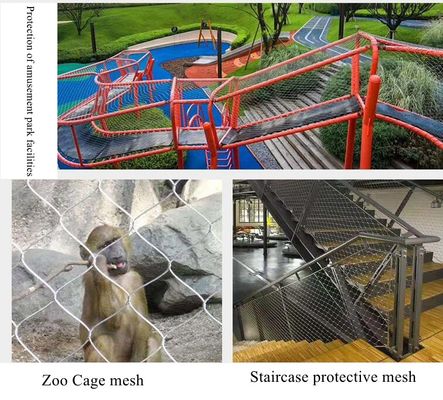 Siatka kablowa ze stali nierdzewnej 304, czerniona do woliery zoo