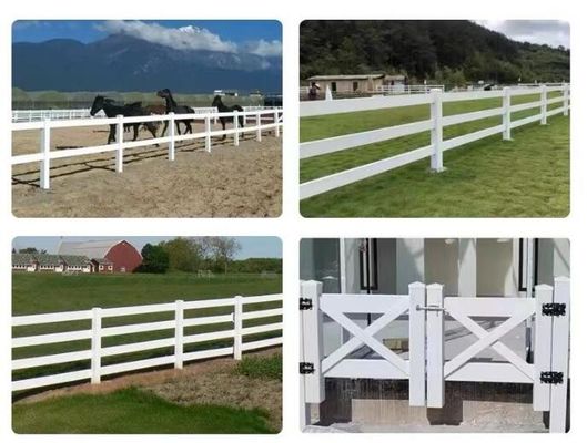Łatwa instalacja 3 szyby Design PVC Plastic Vinyl powlekany Ranch Paddock Horse Fencing