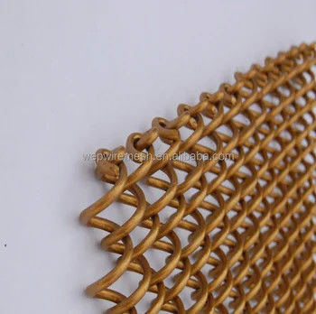 Dekoracyjny Aluminium Metalowa siatka zasłona łańcuch draperia tkanina kominek Wire Mesh Metal Coil Mesh Strop zasłona