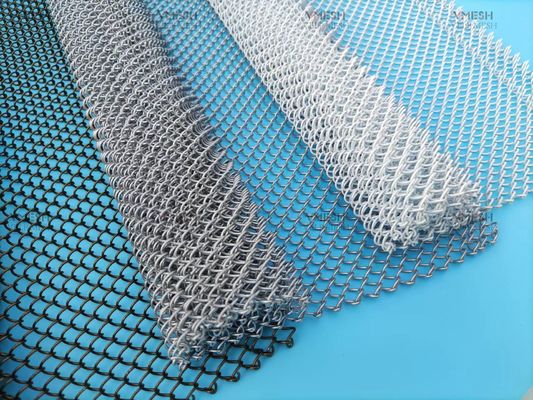 Kolorowa aluminiowa dekoracyjna metalowa siatka z łańcuszkiem ze stali nierdzewnej Draperia ze stopu siatki