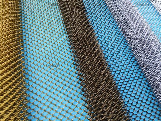 Kolorowe Woven Architectural Mesh Metal Mesh Chain Link Curtain