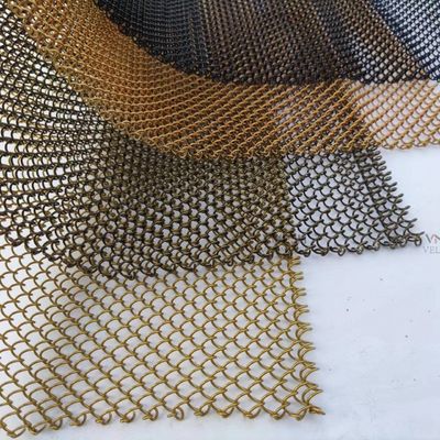 Kolorowe aluminium z nierdzewnym ozdobnym metalowym łańcuchem siatkowym zasłony
