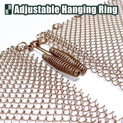 Niestandardowy rozmiar 6 * 6 mm Metalowa kurtyna z ogniwem łańcucha w parach Projekt siatki kominkowej