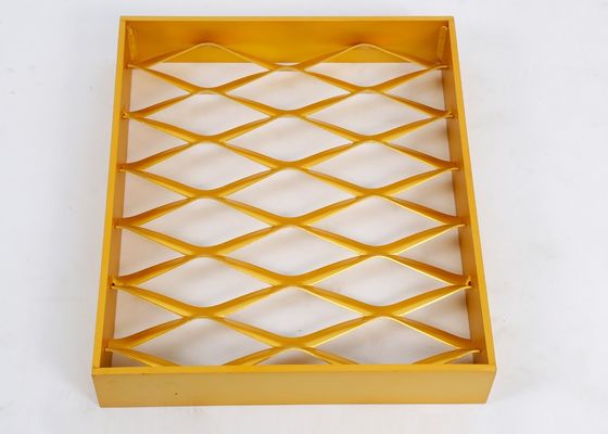 Złota aluminiowa rozszerzona siatka pokryta 3,5 mm 4,0 mm z ramą