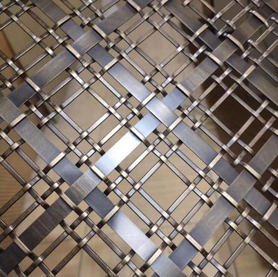 Architektoniczne płaskie sieci drutowe zcinkowane sieci włókiennicze miedziane miedziane brązowe stali nierdzewnej sieci metalowej dekoracyjnej