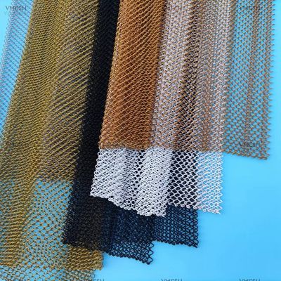 Kolorowa aluminiowa dekoracyjna metalowa siatka z łańcuszkiem ze stali nierdzewnej Draperia ze stopu siatki