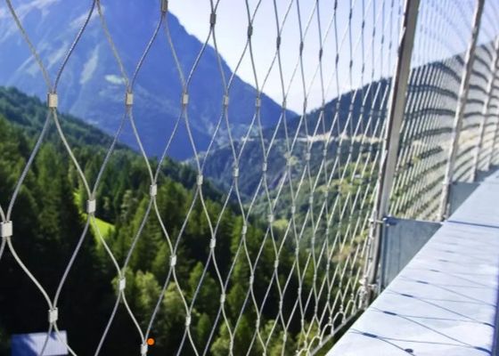 Balkon bezpieczeństwa Elastyczna siatka linowa ze stali nierdzewnej 30m / rolka samoblokująca